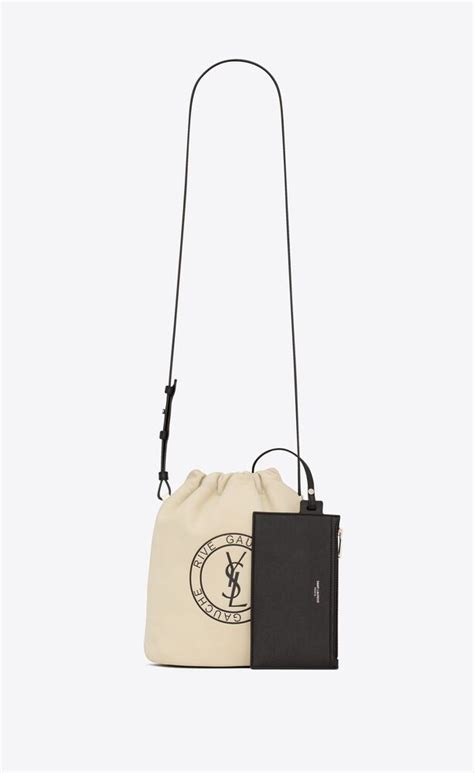 ysl drawstring bag|RIVE GAUCHE laced bucket bag in smooth leather .